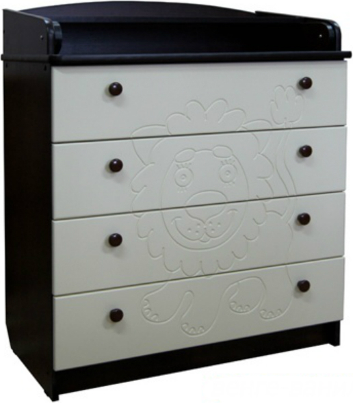 Пеленальный комод Атон 80/4 ПВХ Венге ваниль Львенок